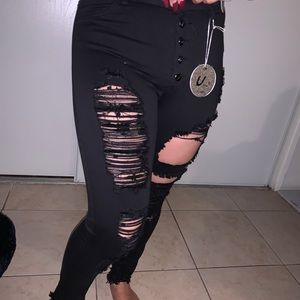 Black high waisted jeans